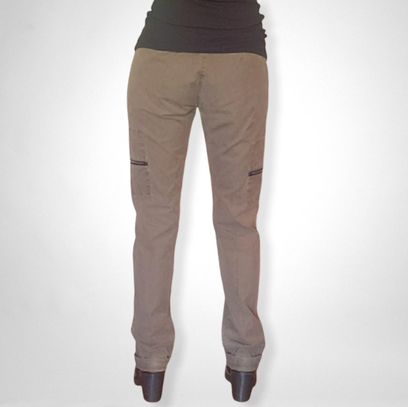 VIntage 90's DKNY Zipper-Pocket Khaki Cargo Pants -Size 4 - Picture 4 of 9